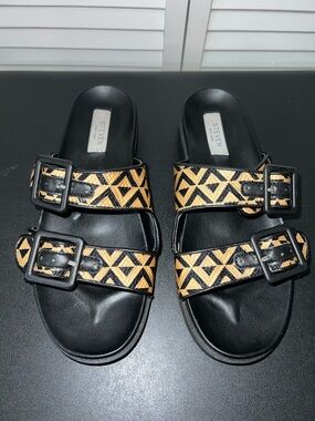 STEVEN NEW YORK Micah Platform Canvas Sandal size 7